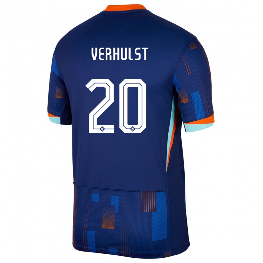 ילדים הולנד Gino Verhulst #20 כְּחוֹל הרחק ג'רזי 24-26 חולצה קצרה