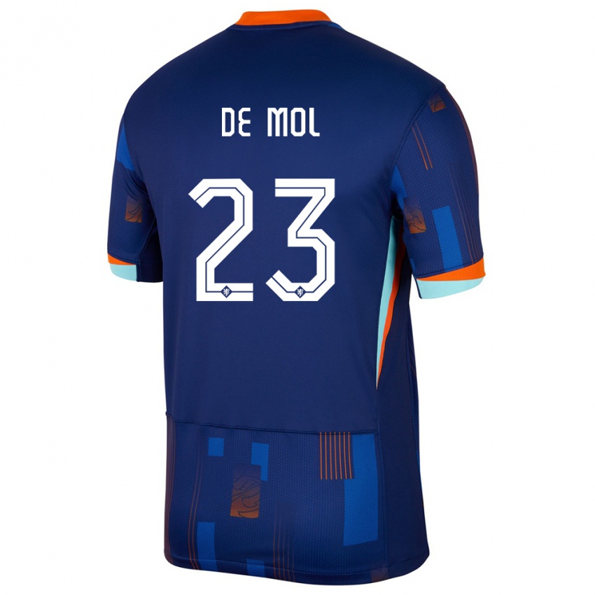 ילדים הולנד Stenn De Mol #23 כְּחוֹל הרחק ג'רזי 24-26 חולצה קצרה