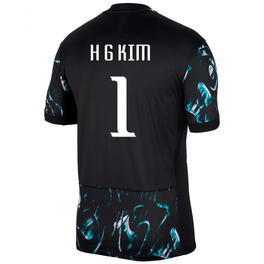 ילדים דרום קוריאה Gun-Ho Kim #1 שָׁחוֹר הרחק ג'רזי 24-26 חולצה קצרה