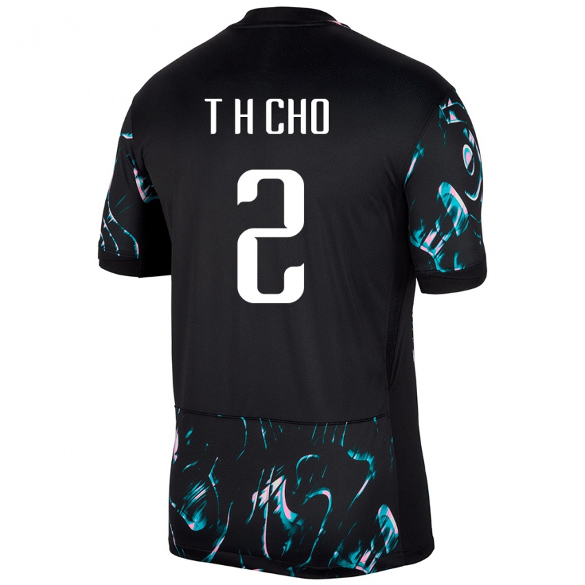 ילדים דרום קוריאה Hyun-Taek Cho #2 שָׁחוֹר הרחק ג'רזי 24-26 חולצה קצרה