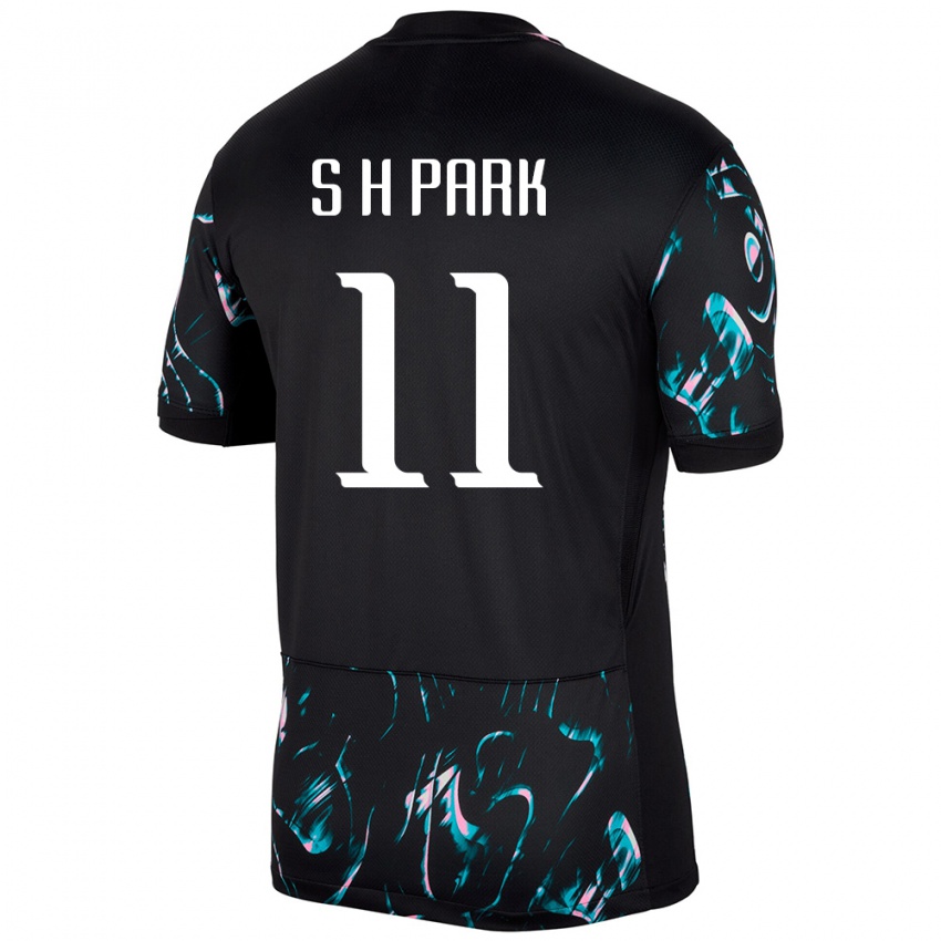 ילדים דרום קוריאה Si-Hoo Park #11 שָׁחוֹר הרחק ג'רזי 24-26 חולצה קצרה
