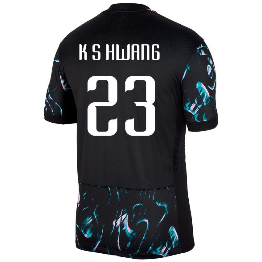 ילדים דרום קוריאה Seok-Ki Hwang #23 שָׁחוֹר הרחק ג'רזי 24-26 חולצה קצרה