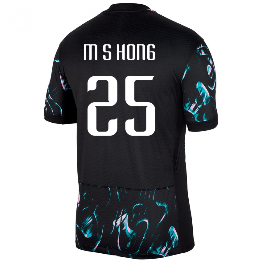 ילדים דרום קוריאה Sung-Min Hong #25 שָׁחוֹר הרחק ג'רזי 24-26 חולצה קצרה