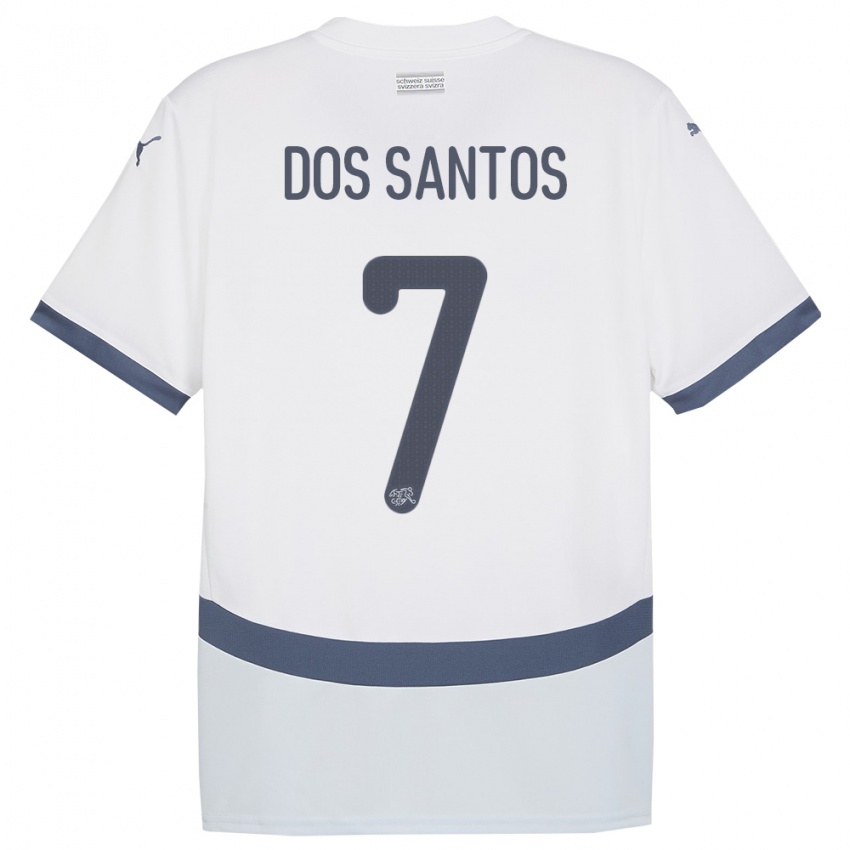 ילדים שווייץ Daniel Dos Santos #7 לבן הרחק ג'רזי 24-26 חולצה קצרה