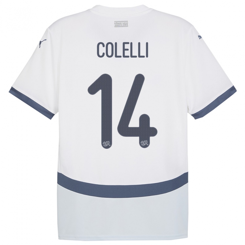 ילדים שווייץ Moses Colelli #14 לבן הרחק ג'רזי 24-26 חולצה קצרה