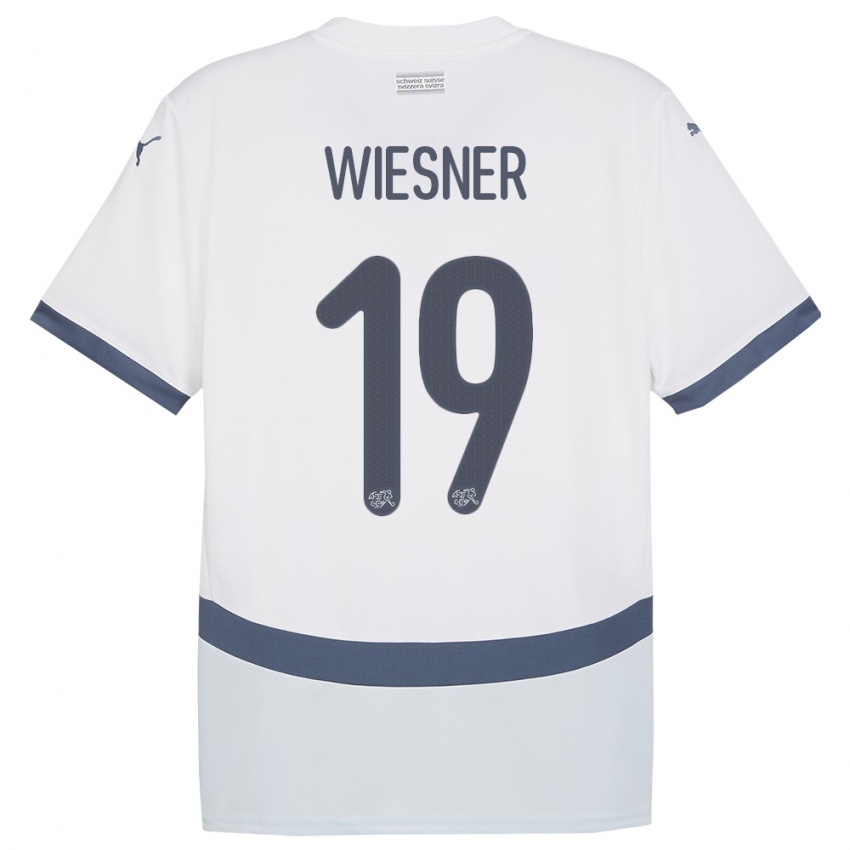 ילדים שווייץ Timo Wiesner #19 לבן הרחק ג'רזי 24-26 חולצה קצרה