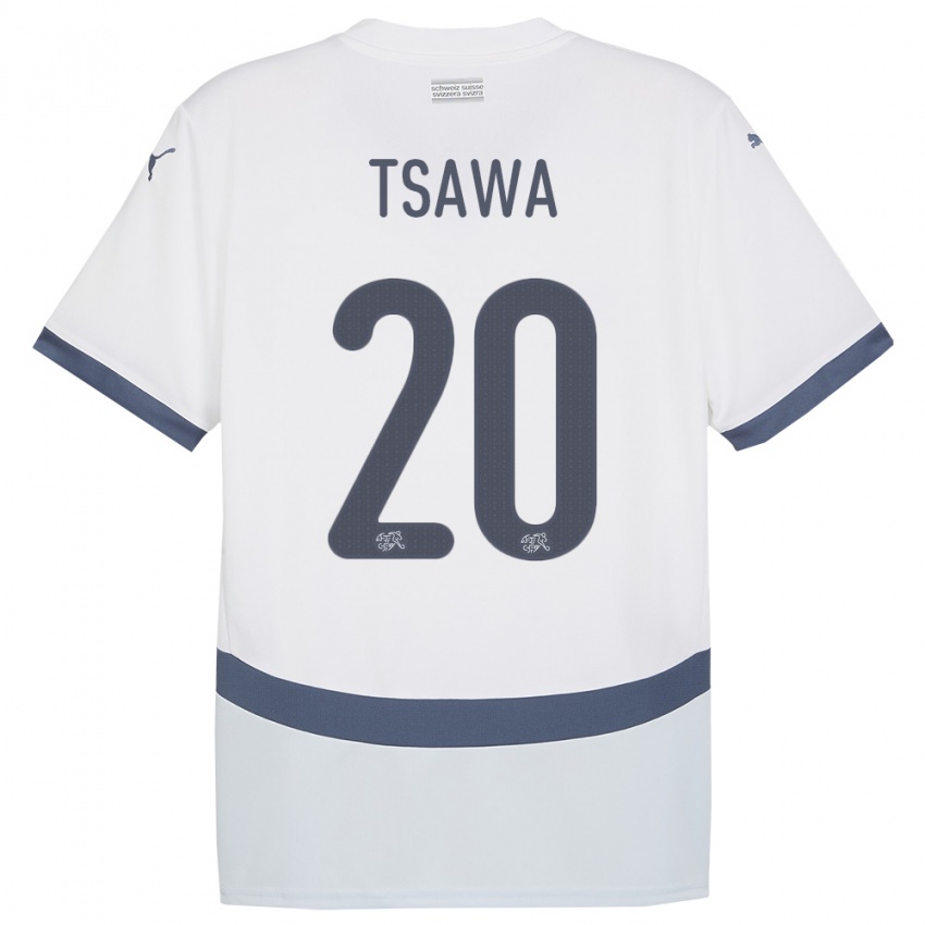 ילדים שווייץ Cheveyo Tsawa #20 לבן הרחק ג'רזי 24-26 חולצה קצרה