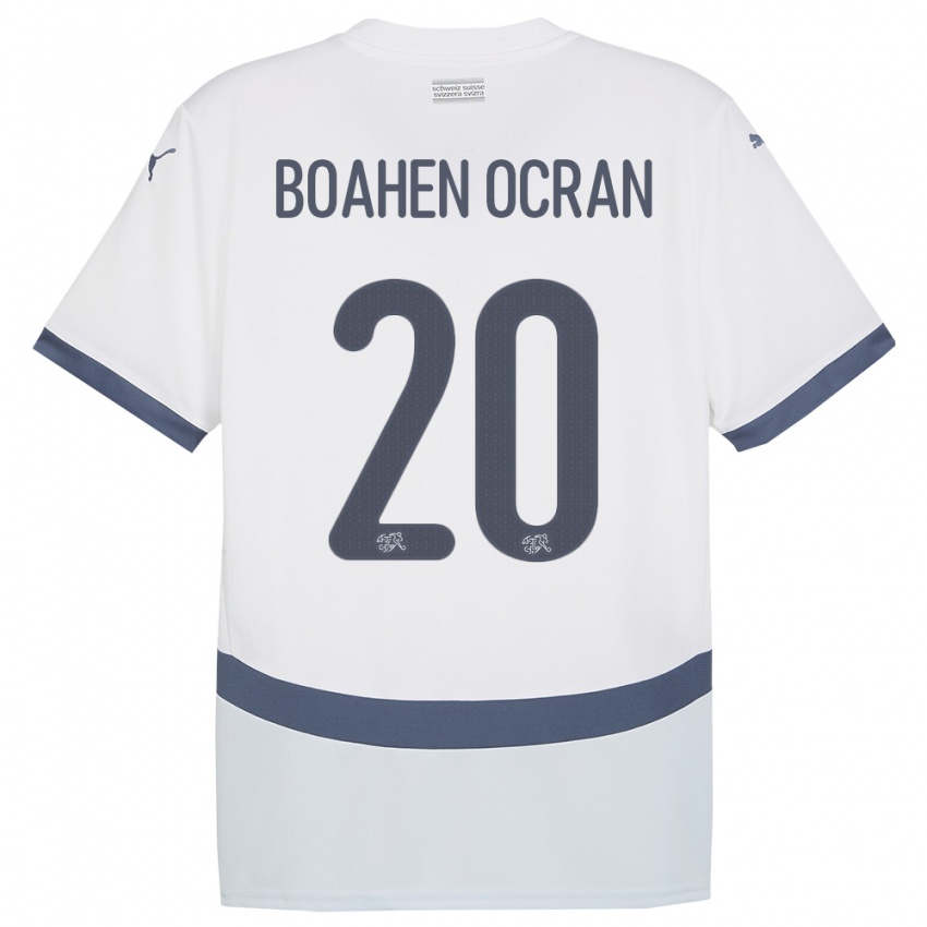 ילדים שווייץ Bright Boahen Ocran #20 לבן הרחק ג'רזי 24-26 חולצה קצרה