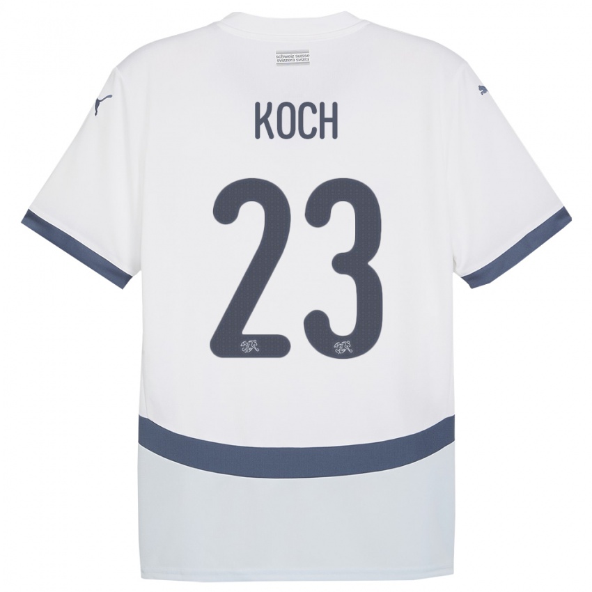 ילדים שווייץ Cédric Koch #23 לבן הרחק ג'רזי 24-26 חולצה קצרה