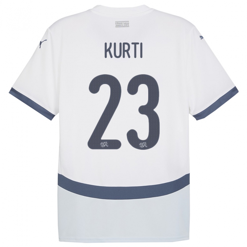 ילדים שווייץ Elias Kurti #23 לבן הרחק ג'רזי 24-26 חולצה קצרה