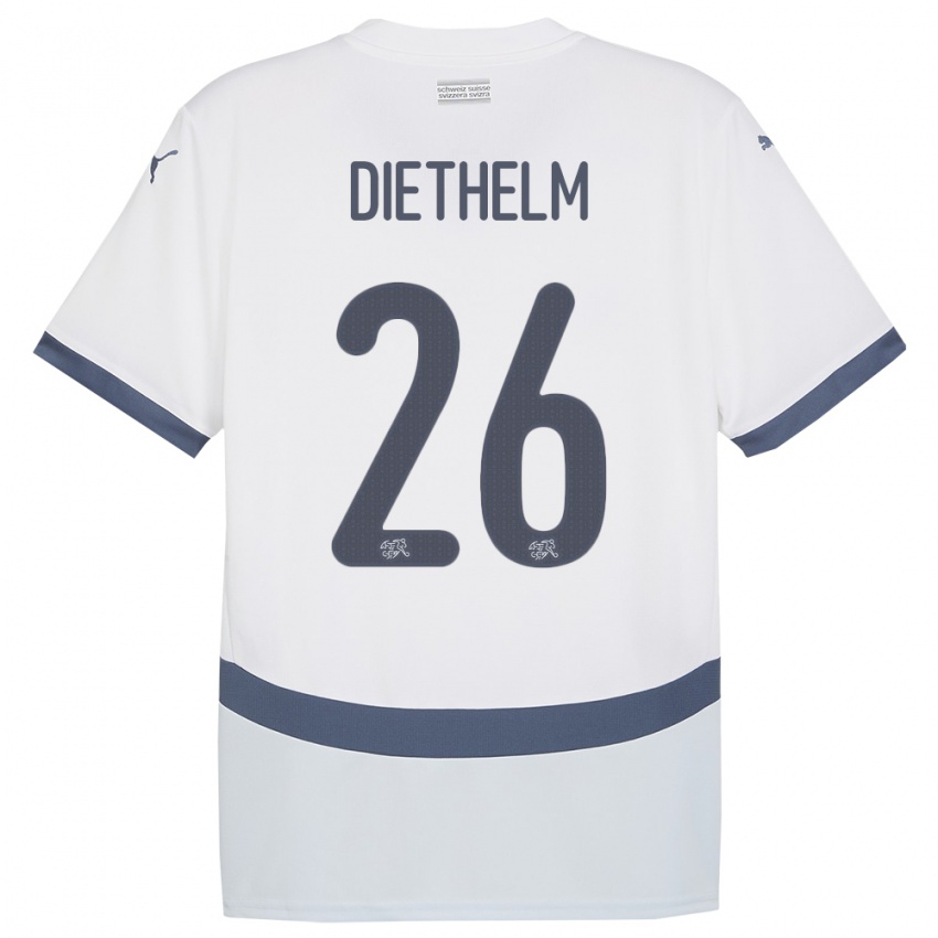 ילדים שווייץ Thierry Diethelm #26 לבן הרחק ג'רזי 24-26 חולצה קצרה