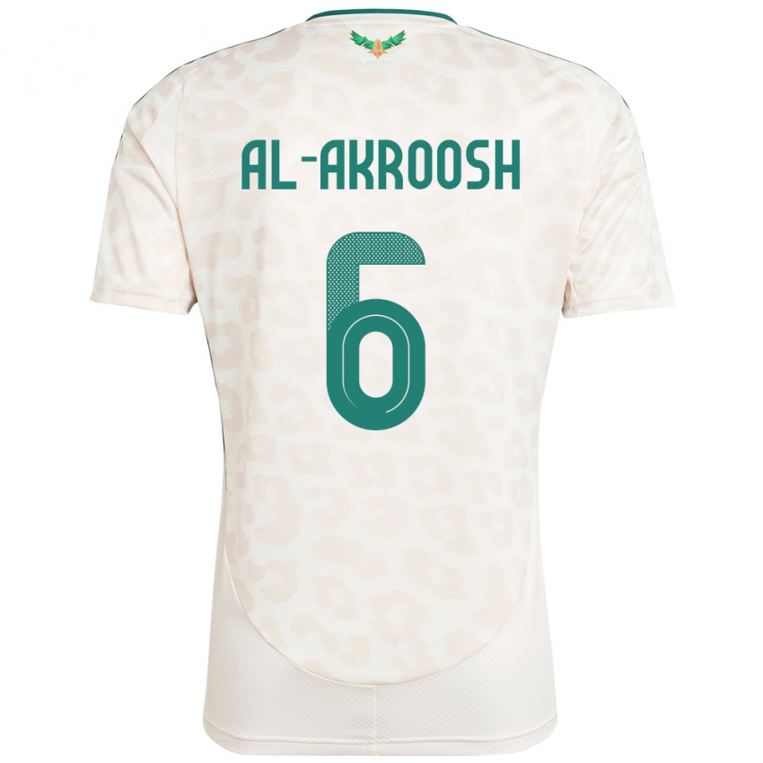 ילדים ערב הסעודית Hassan Al-Akroosh #6 לָבָן הרחק ג'רזי 24-26 חולצה קצרה