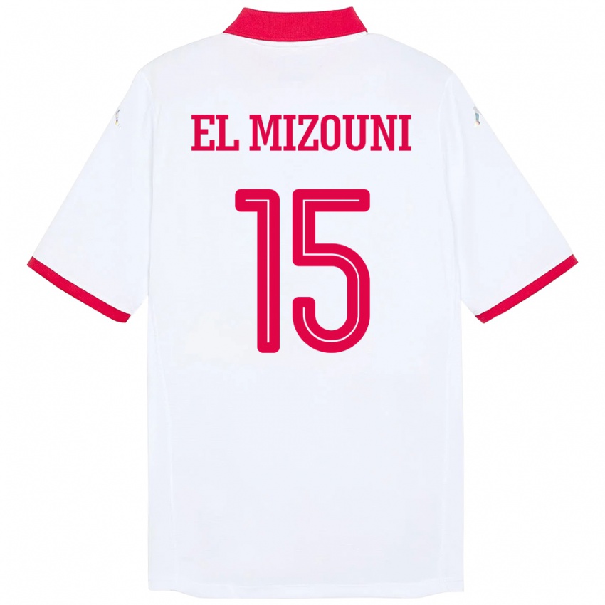 ילדים תוניסיה Idris El Mizouni #15 לָבָן הרחק ג'רזי 24-26 חולצה קצרה