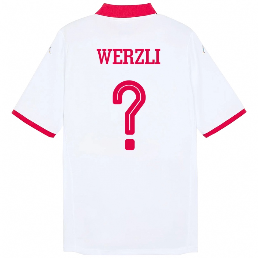 ילדים תוניסיה Yassine Werzli #0 לָבָן הרחק ג'רזי 24-26 חולצה קצרה