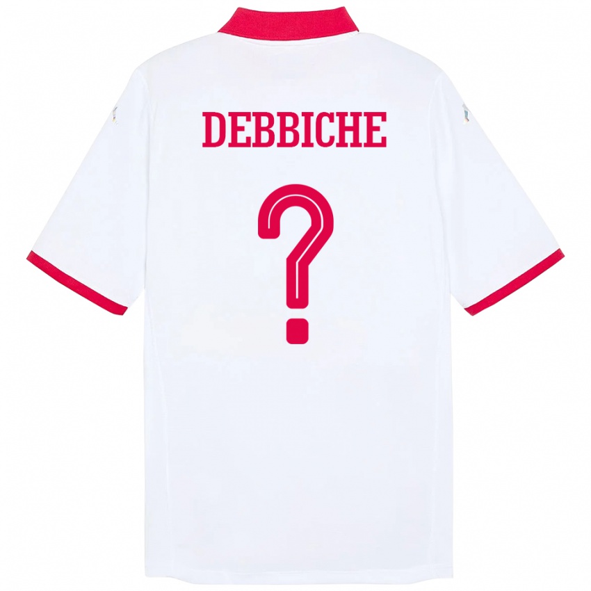 ילדים תוניסיה Wael Debbiche #0 לָבָן הרחק ג'רזי 24-26 חולצה קצרה