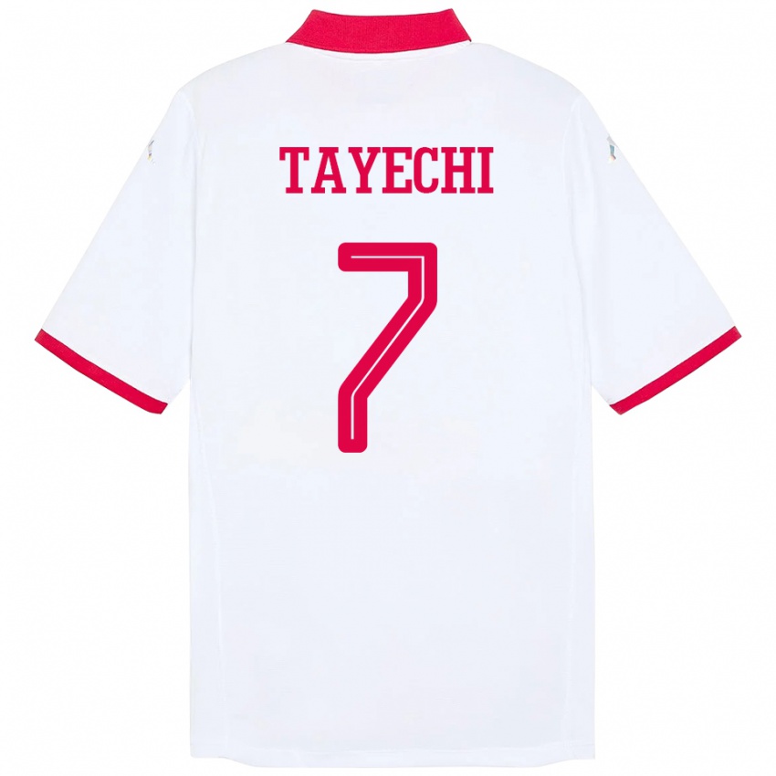 ילדים תוניסיה Fedi Tayechi #7 לָבָן הרחק ג'רזי 24-26 חולצה קצרה