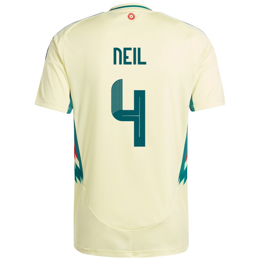 ילדים ויילס Marlie Neil #4 בז' צהוב הרחק ג'רזי 24-26 חולצה קצרה