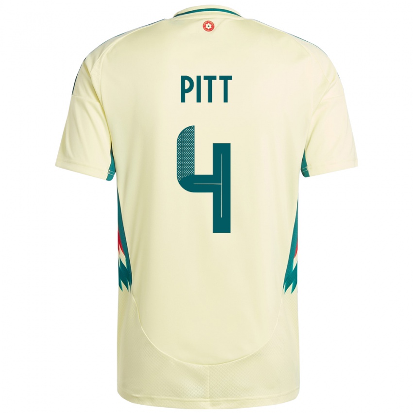 ילדים ויילס Theo Pitt #4 בז' צהוב הרחק ג'רזי 24-26 חולצה קצרה