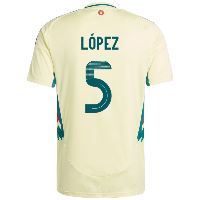 ילדים ויילס Pablo López #5 בז' צהוב הרחק ג'רזי 24-26 חולצה קצרה
