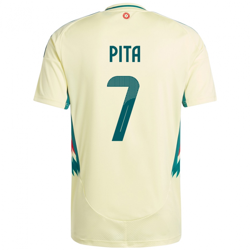 ילדים ויילס Shea Pita #7 בז' צהוב הרחק ג'רזי 24-26 חולצה קצרה