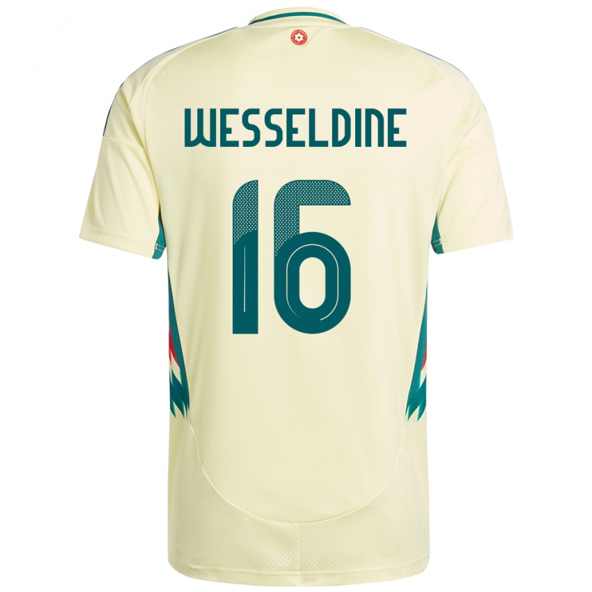 ילדים ויילס Charlie Wesseldine #16 בז' צהוב הרחק ג'רזי 24-26 חולצה קצרה