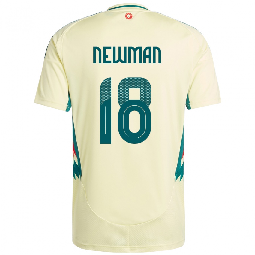 ילדים ויילס Oli Newman #18 בז' צהוב הרחק ג'רזי 24-26 חולצה קצרה