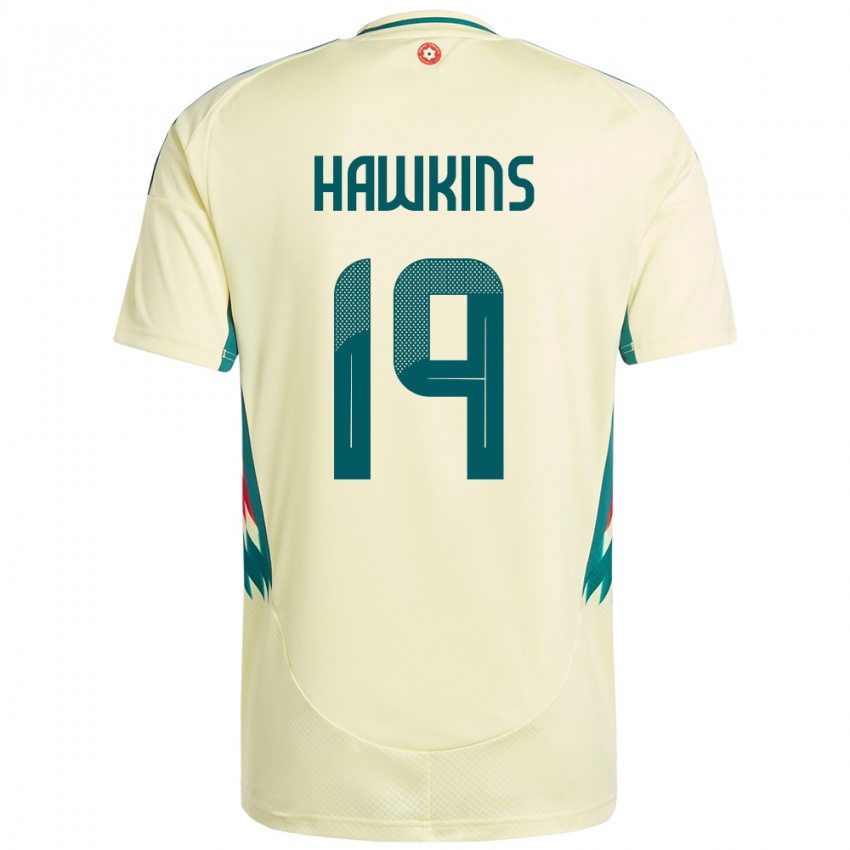 ילדים ויילס Max Hawkins #19 בז' צהוב הרחק ג'רזי 24-26 חולצה קצרה