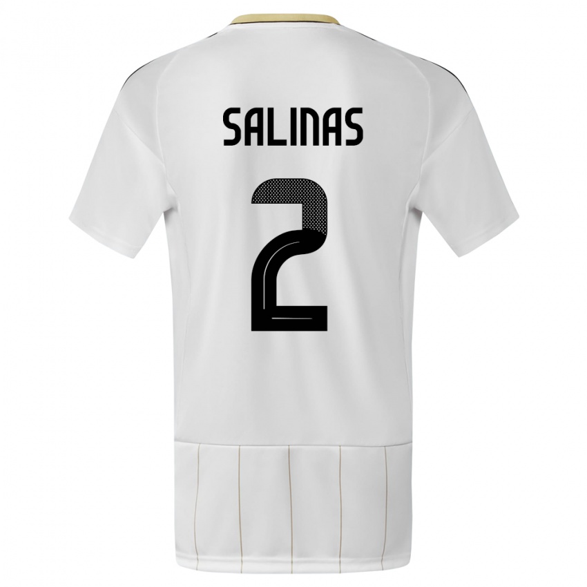 ילדים קוסטה ריקה Yostin Salinas #2 לבן הרחק ג'רזי 24-26 חולצה קצרה