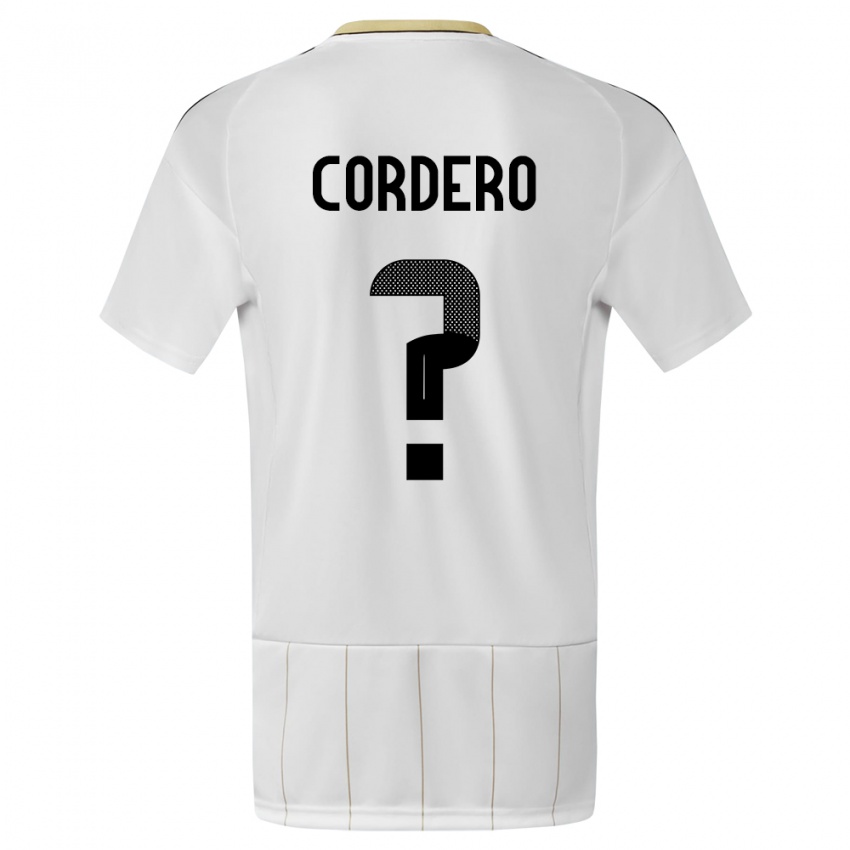 ילדים קוסטה ריקה Owen Cordero #0 לבן הרחק ג'רזי 24-26 חולצה קצרה