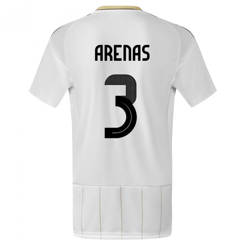 ילדים קוסטה ריקה Alejandro Arenas #3 לבן הרחק ג'רזי 24-26 חולצה קצרה
