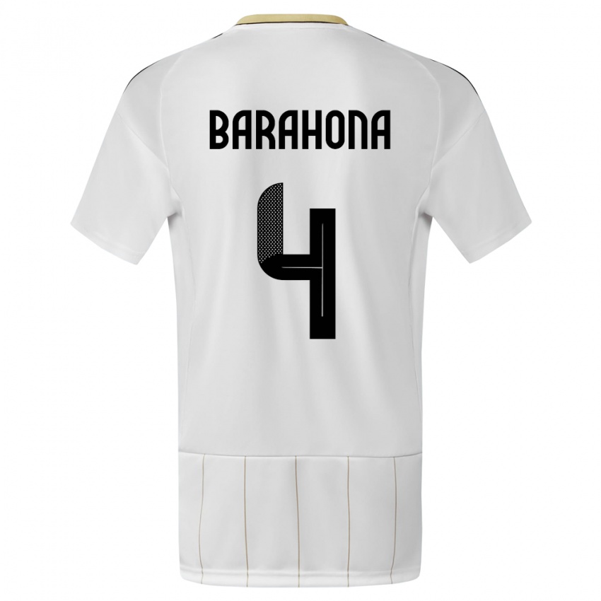 ילדים קוסטה ריקה Carlos Barahona #4 לבן הרחק ג'רזי 24-26 חולצה קצרה