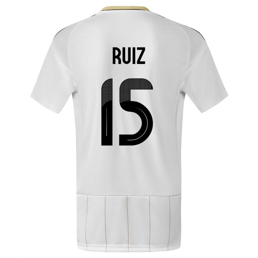 ילדים קוסטה ריקה John Ruiz #15 לבן הרחק ג'רזי 24-26 חולצה קצרה