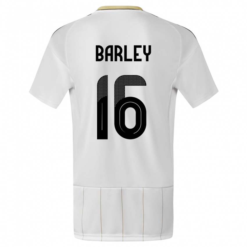 ילדים קוסטה ריקה Ethan Barley #16 לבן הרחק ג'רזי 24-26 חולצה קצרה