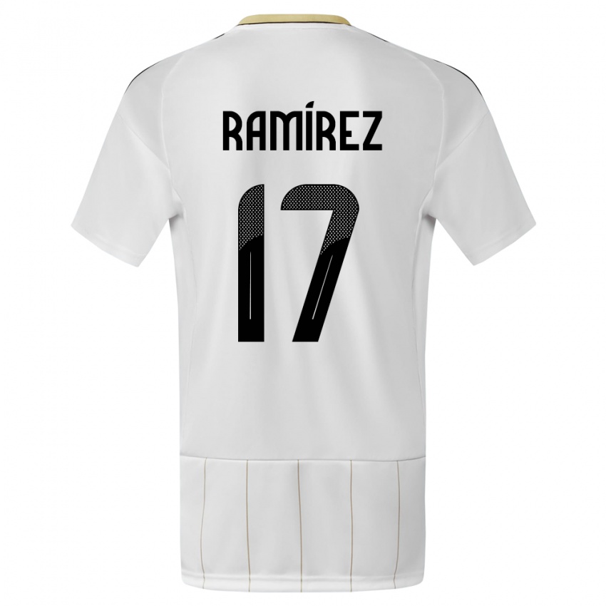 ילדים קוסטה ריקה Dylan Ramírez #17 לבן הרחק ג'רזי 24-26 חולצה קצרה