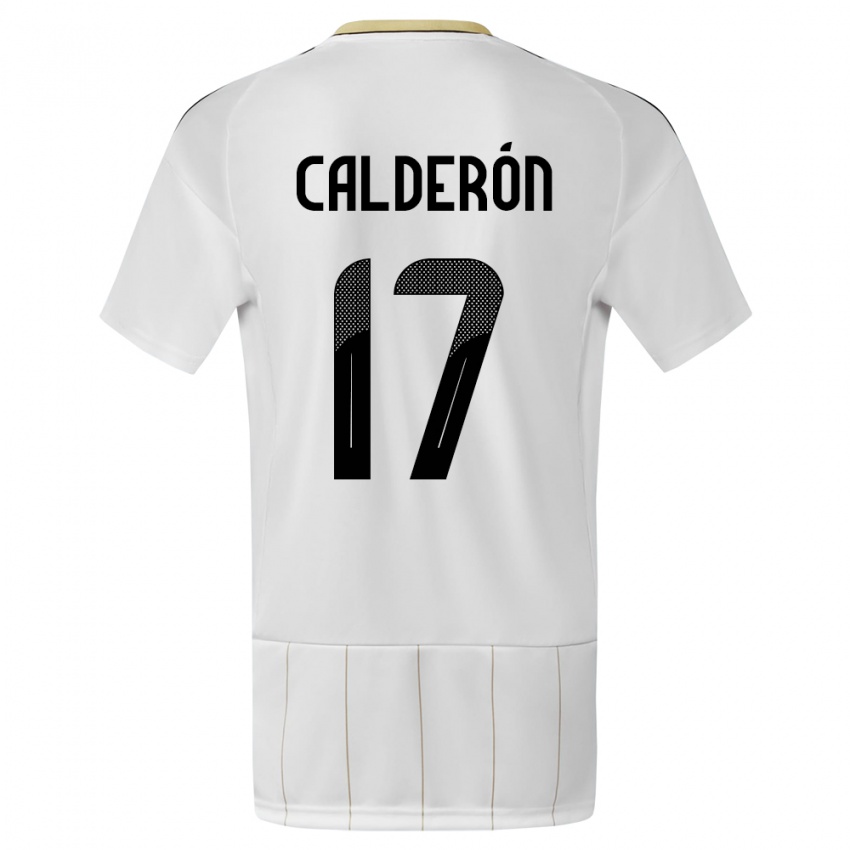 ילדים קוסטה ריקה Brayan Calderón #17 לבן הרחק ג'רזי 24-26 חולצה קצרה