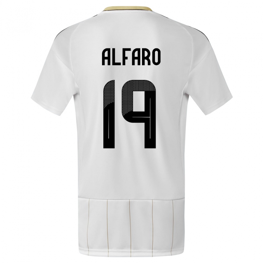 ילדים קוסטה ריקה Leonardo Alfaro #19 לבן הרחק ג'רזי 24-26 חולצה קצרה