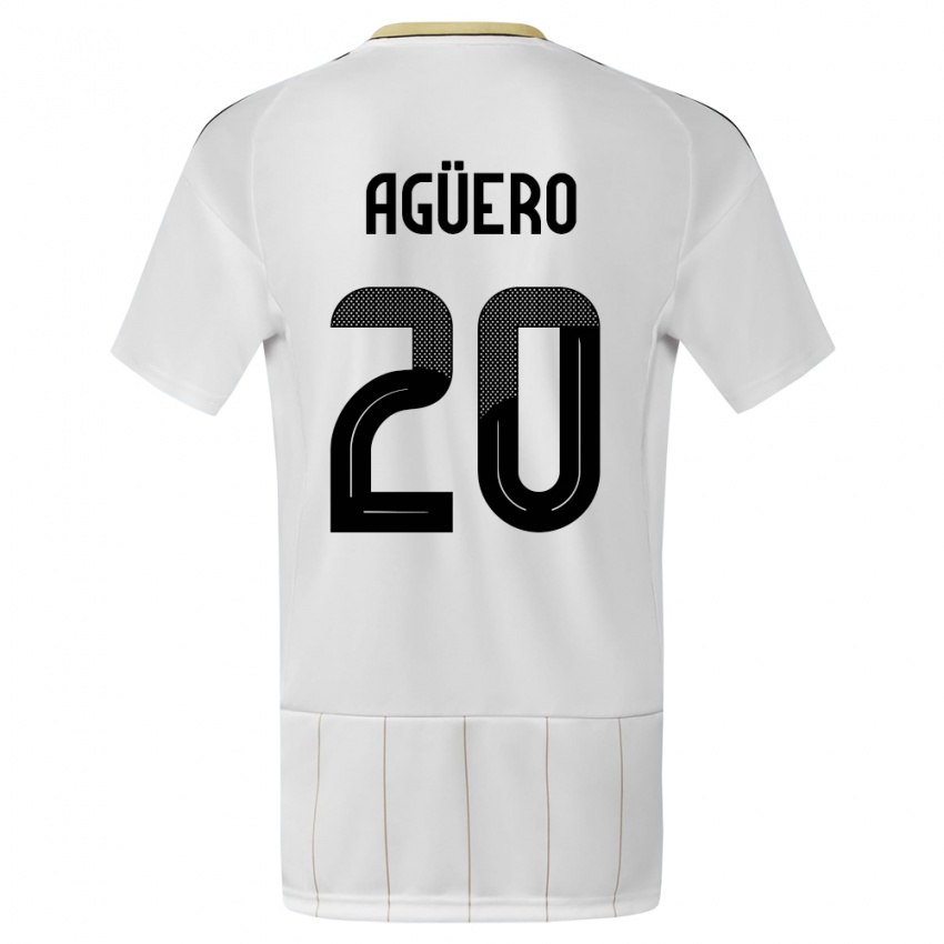 ילדים קוסטה ריקה Pablo Agüero #20 לבן הרחק ג'רזי 24-26 חולצה קצרה