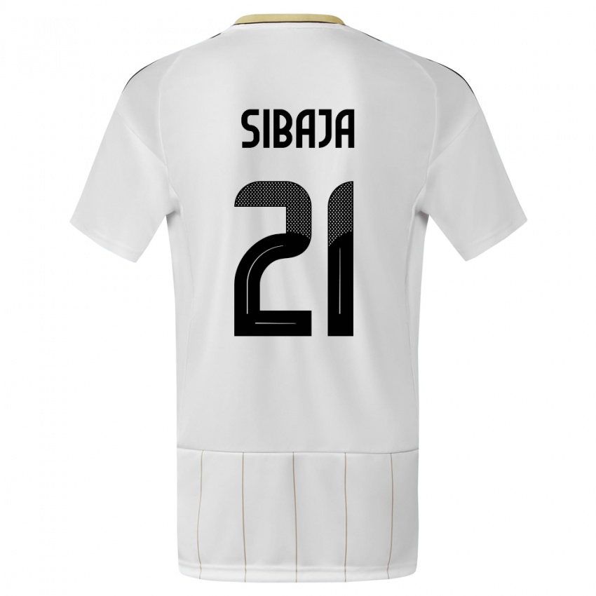 ילדים קוסטה ריקה Gabriel Sibaja #21 לבן הרחק ג'רזי 24-26 חולצה קצרה