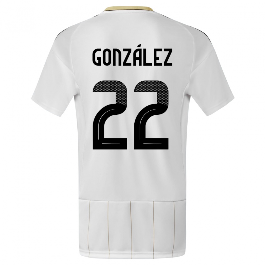 ילדים קוסטה ריקה Kenneth González #22 לבן הרחק ג'רזי 24-26 חולצה קצרה