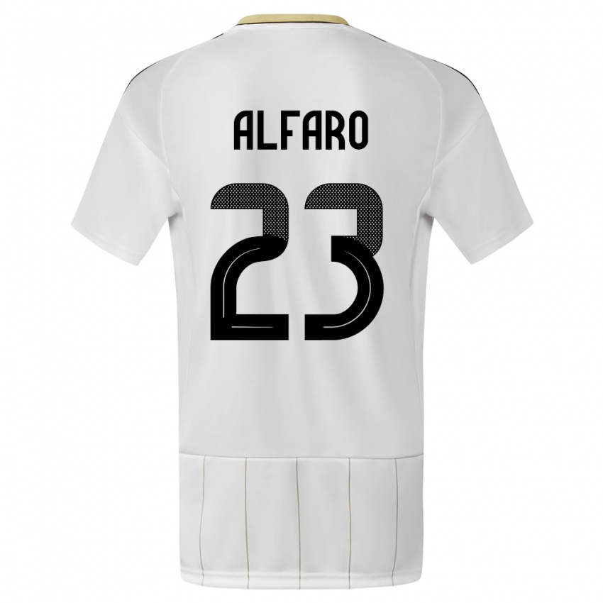 ילדים קוסטה ריקה Marshall Alfaro #23 לבן הרחק ג'רזי 24-26 חולצה קצרה