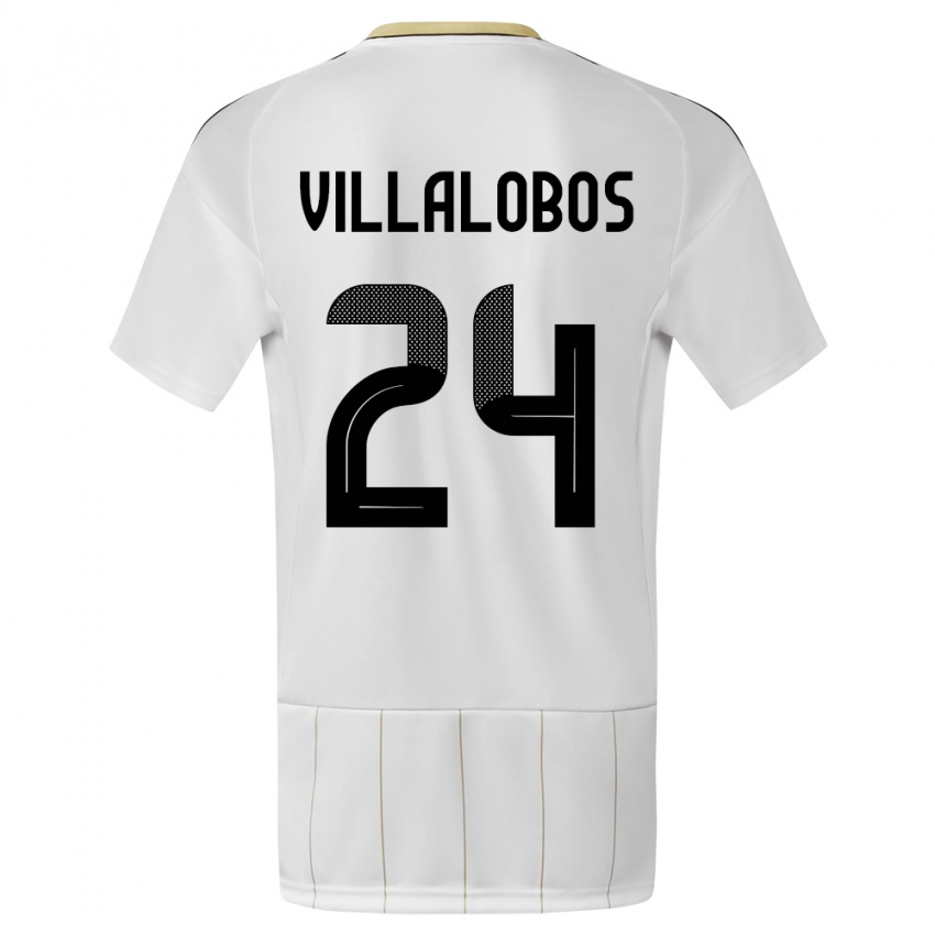 ילדים קוסטה ריקה Anthuan Villalobos #24 לבן הרחק ג'רזי 24-26 חולצה קצרה