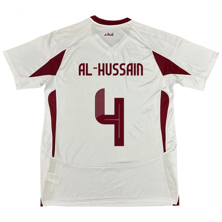 ילדים קטאר Al-Hashmi Al-Hussain #4 לָבָן הרחק ג'רזי 24-26 חולצה קצרה