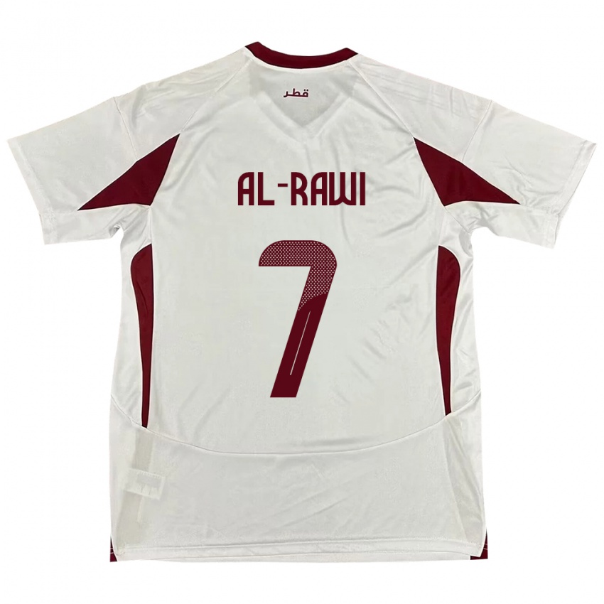 ילדים קטאר Ahmed Al-Rawi #7 לָבָן הרחק ג'רזי 24-26 חולצה קצרה