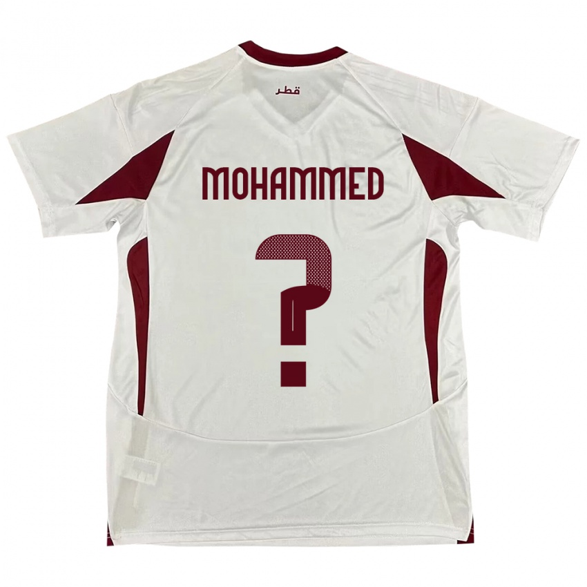 ילדים קטאר Ali Mohammed #0 לָבָן הרחק ג'רזי 24-26 חולצה קצרה