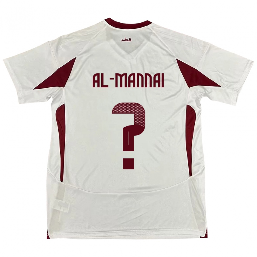 ילדים קטאר Mohamed Al-Mannai #0 לָבָן הרחק ג'רזי 24-26 חולצה קצרה