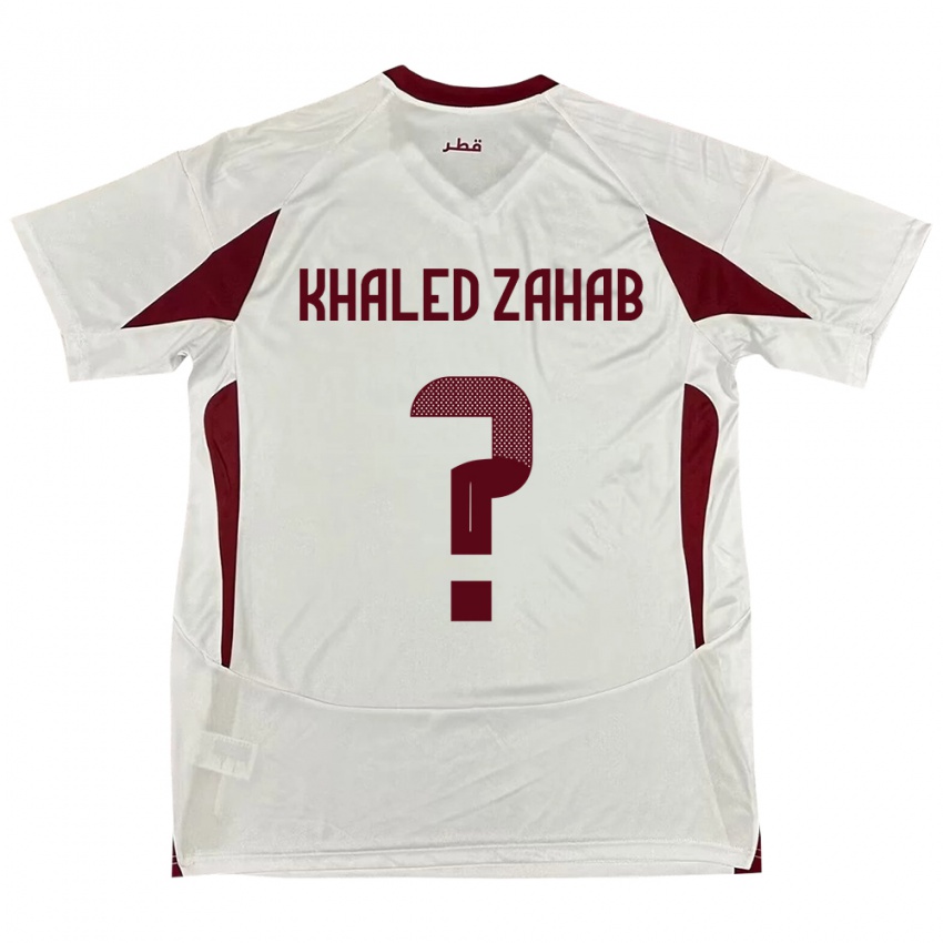 ילדים קטאר Abdelrahman Khaled Zahab #0 לָבָן הרחק ג'רזי 24-26 חולצה קצרה
