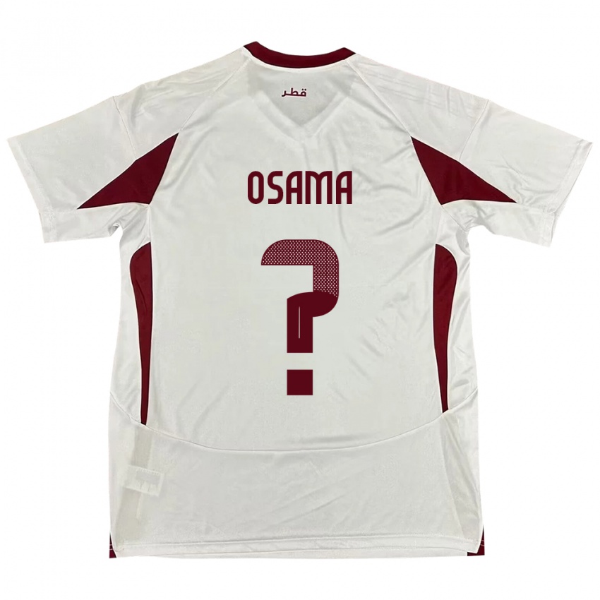 ילדים קטאר Ward Osama #0 לָבָן הרחק ג'רזי 24-26 חולצה קצרה
