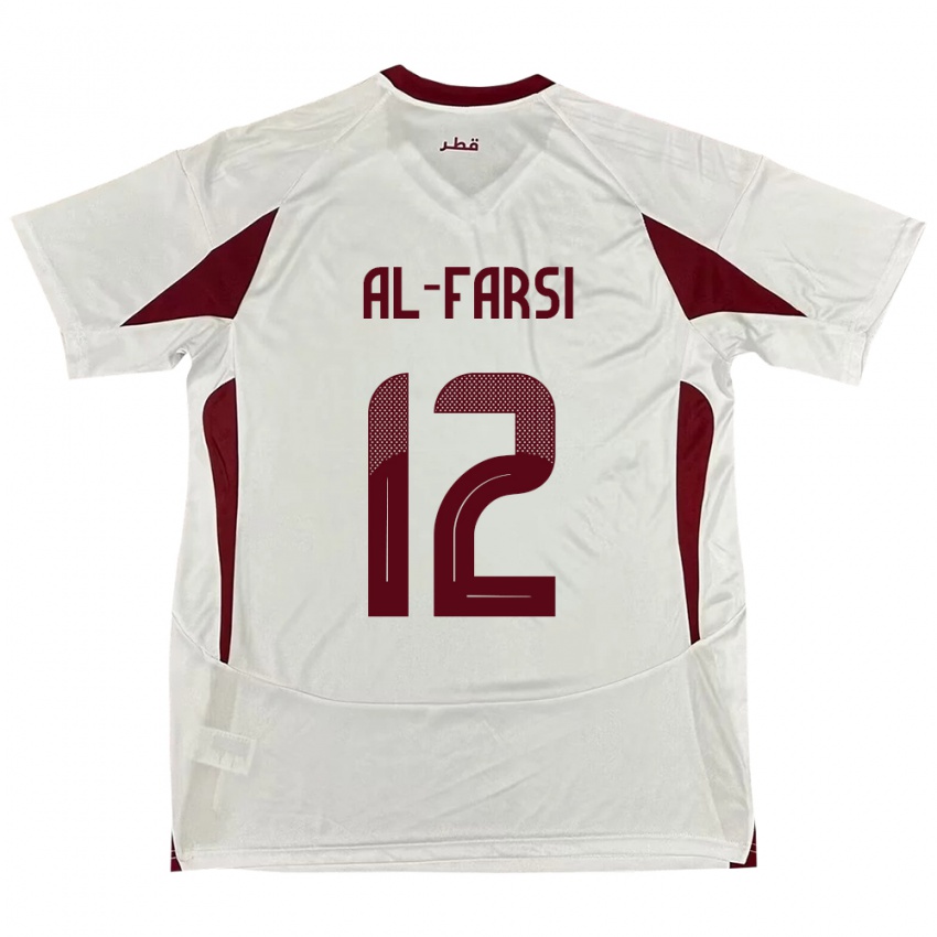 ילדים קטאר Faiz Al-Farsi #12 לָבָן הרחק ג'רזי 24-26 חולצה קצרה