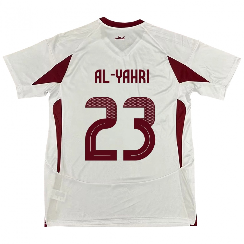 ילדים קטאר Nawaf Al-Yahri #23 לָבָן הרחק ג'רזי 24-26 חולצה קצרה