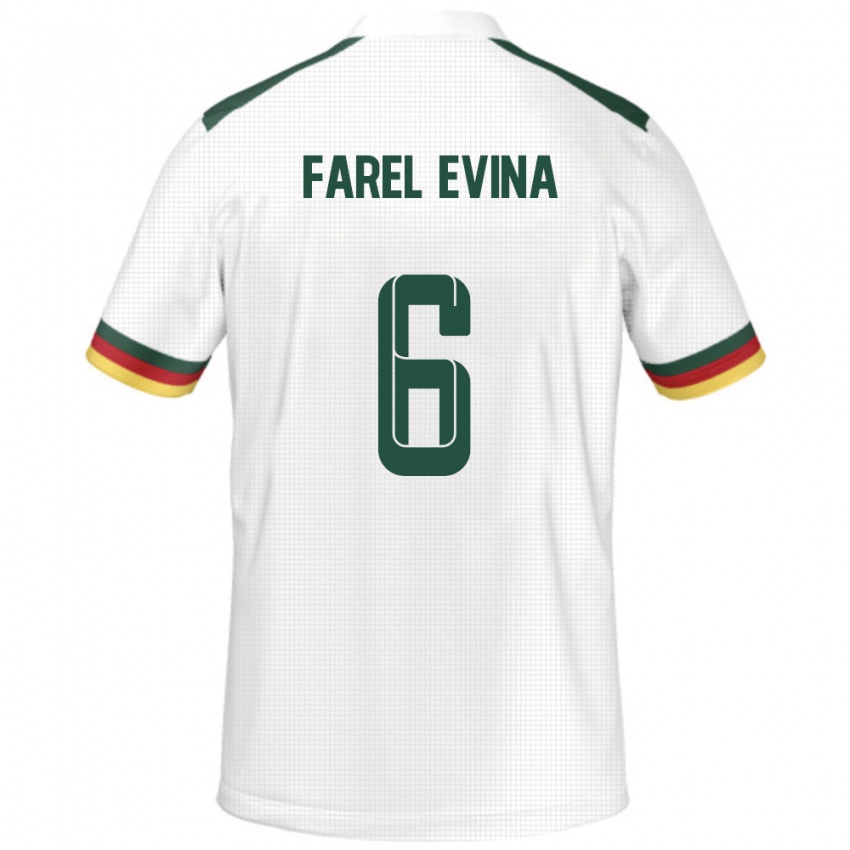 ילדים קמרון Sony Farel Evina #6 לָבָן הרחק ג'רזי 24-26 חולצה קצרה